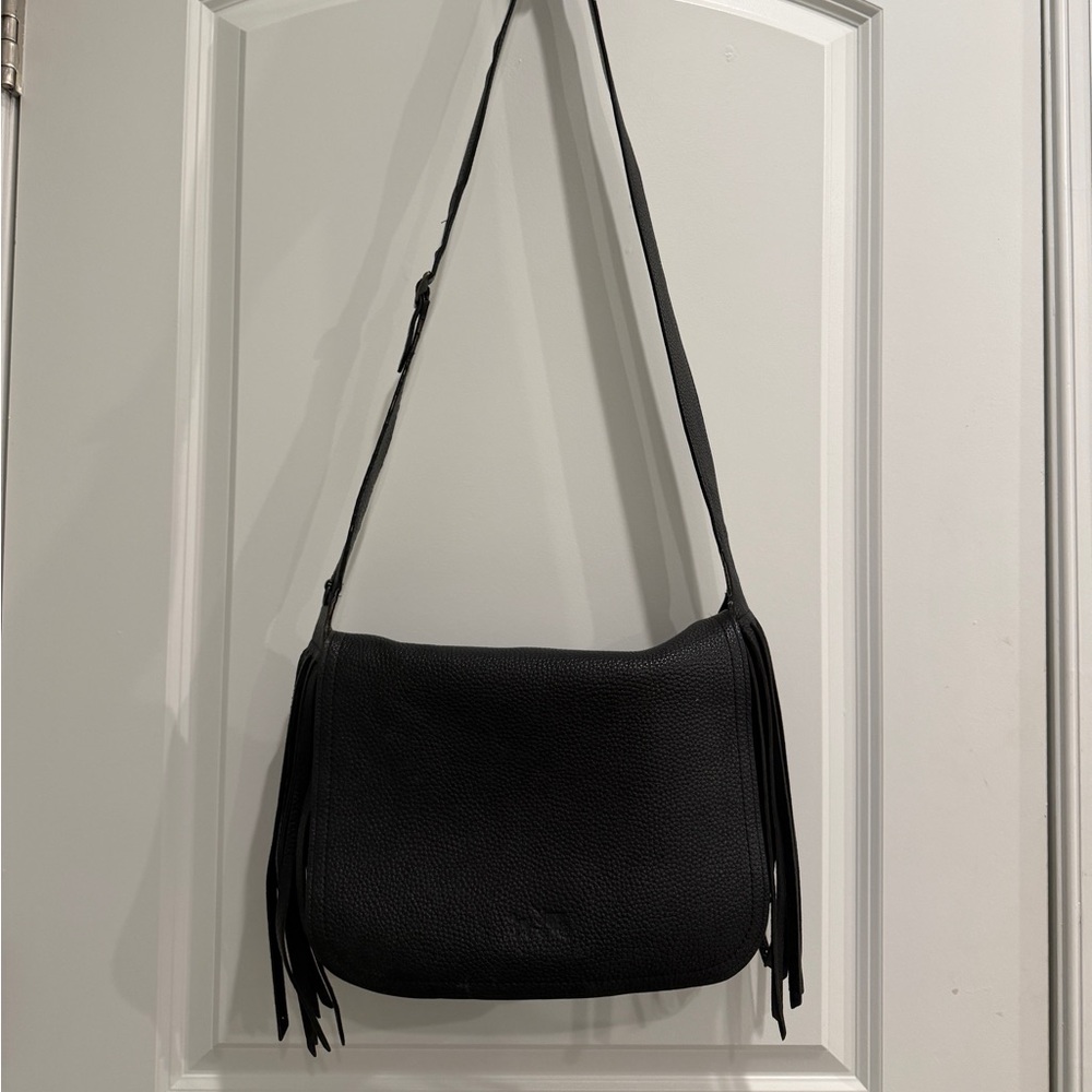 Coach Rip & Repair Black Crossbody Bag with Fringe